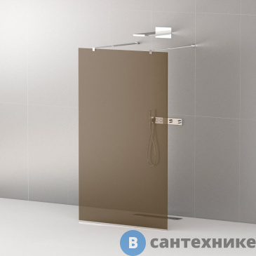 картинка Душевая перегородка CEZARES LIBERTA-L-2-100-BR-Cr с возможностью двустороннего входа, стекло бронза, профиль хром, 1000x1950 мм