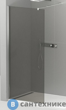 картинка Душевая перегородка Cezares LIBERTA-L-1-110-120-GR-Cr с односторонним входом, стекло графит, профиль хром, 1100x1200x1950 мм