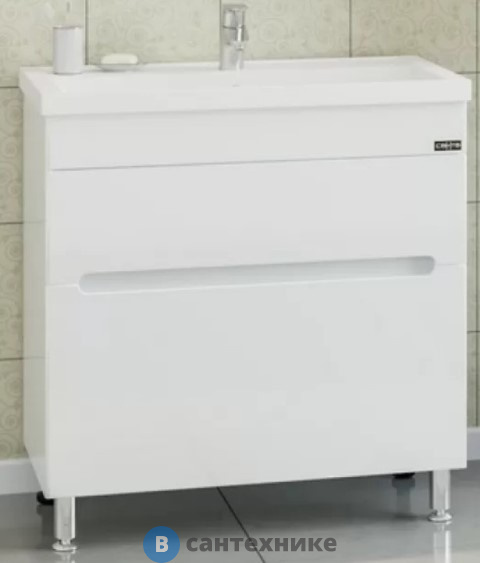 Тумба под раковину СанТа Лондон-80 2 ящ, напол. ум. Фостер 80 (224007л)