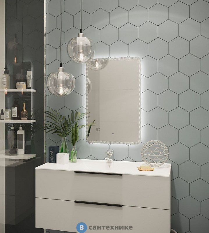 Зеркало ART&MAX Messina AM-Mes-500-700-DS-F с подсветкой