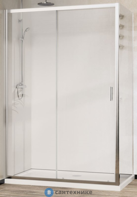 Душевой уголок Vincea City VSR-5CT9011CL, 1100*900, хром, стекло прозрачное, без поддона