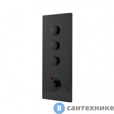 картинка Встраиваемый смеситель Vincea VSCV-433TMB для душа трехфункциональный, термостатический, черный