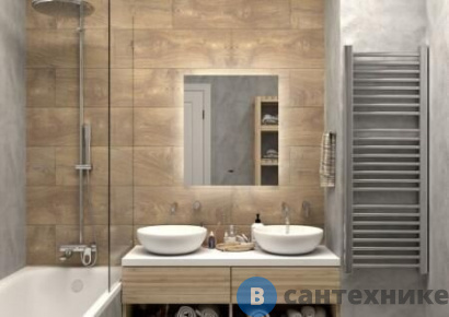 картинка Зеркало CONTINENT Trezhe Led 600х700 с бесконтактн. сенсор, холодн. подсветк. (ЗЛП542)