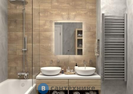 Зеркало CONTINENT Trezhe Led 600х700 с бесконтактн. сенсор, холодн. подсветк. (ЗЛП542)