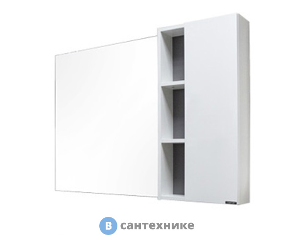 Зеркало-шкаф Comforty Милан-120 белый глянец