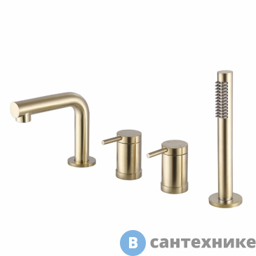 картинка Смеситель ABBER Emotion AF8813G на борт ванны, золото матовое