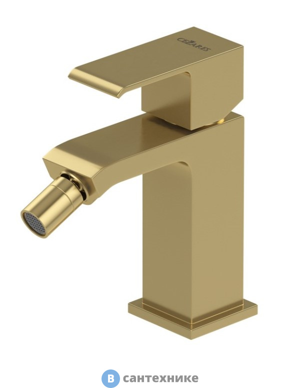 Смеситель Cezares PORTA-BS1-SR на биде однорычажный, с донным клапаном, sunrise