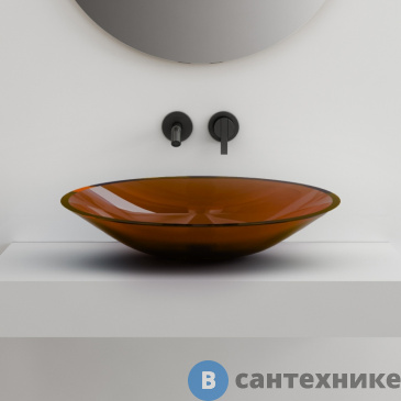 картинка Раковина ABBER Kristall AT2812Opal накладная прозрачная коричневая