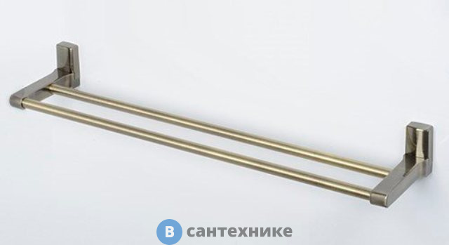 Штанга для полотенец WasserKRAFT Exter K-5240 двойная металл, покрытие "светлая бронза"