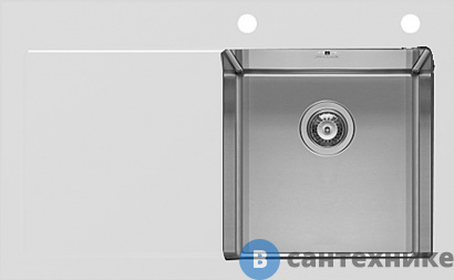 картинка Кухонная мойка IMENZA Charisma 1B 1D (86X53) белая правая (IV1011500D)