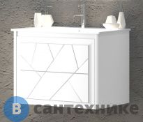 Тумба под раковину SMILE Луиджи 70 подвесная, цв. белый матовый