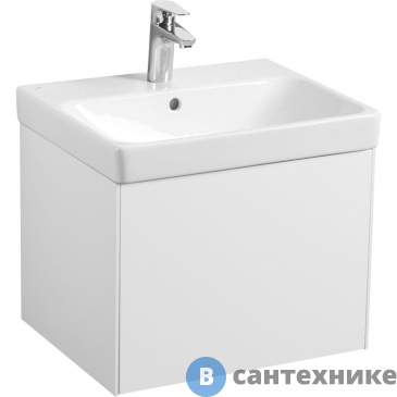 картинка Тумба под раковину Акватон Асти 55 белый матовый/белый глянец (1A263101AX2B0)