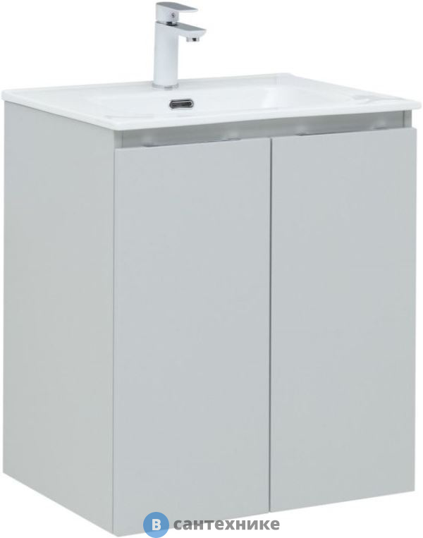 Тумба под раковину Aquanet Алвита new 60 подвесная 2 дв. серый (277524)