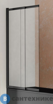 картинка Шторка на ванну Vincea VSB-1E100CLB, 1000*1450, матовый чёрный, стекло прозрачное (VSB-1E100CLB)