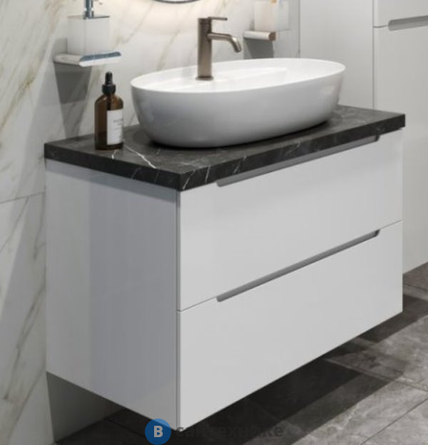 Тумба BelBagno ETNA 100 со столешницей и накладной раковиной подвесная, etna100bl-kepmno-1346-set