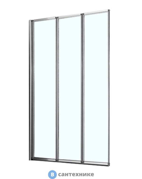 Шторка на ванну AZARIO PRESTON AZ-NFC6433 1000*1500 3-х секционная, стекло прозр.4 мм, профиль хром (AZ-NFC6433 1000)