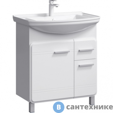 картинка Тумба под раковину Aqwella CORSICA 77,5 KOR0107 (напольная, белый)