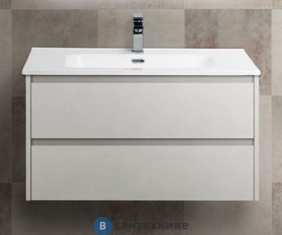 Тумба под раковину BelBagno 91 см KRAFT-900-2C-SO-BO подвесная с двумя выкатными ящиками, Bianco Opaco