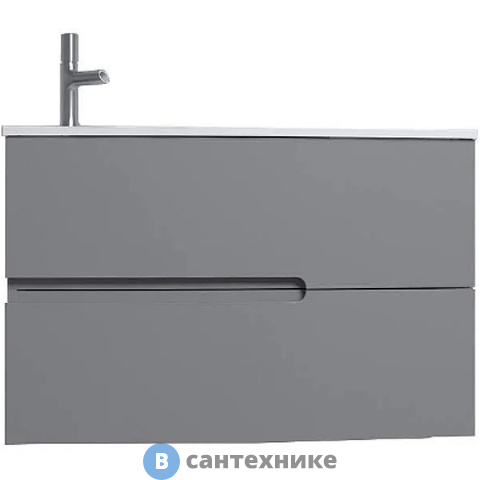 Тумба под раковину Jacob Delafon EB1888RU-442 80 см, 2 ящика, серый антрацит лак глянец
