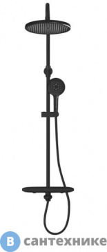 картинка Душевая стойка ROSE R3996H матовой/чёрный, термостат