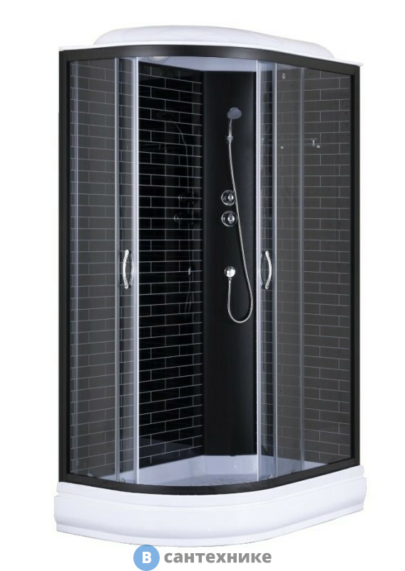 Душевая кабина Loranto CS-66120-20R GB 120*80*215 чёрный, кирпичный узор