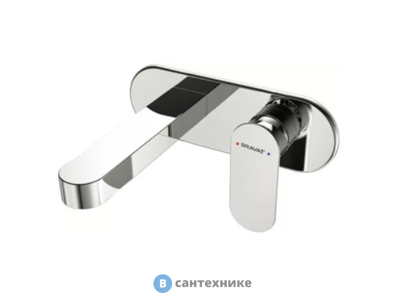Смеситель Bravat P69182C-ENG встраиваемый настенный для раковины Gina, без внутренней части