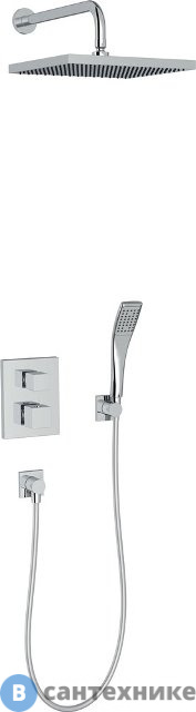 Верхний душ Jacob Delafon E30757-CP комплект, термостатом на два выхода