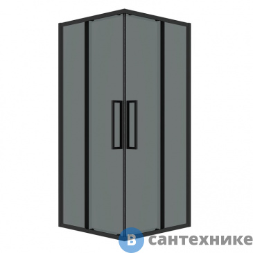 картинка Душевое ограждение Grossman Cosmo 300.K33.02.8080.21.10 (80*80*195) квадрат, раздвижн, черн матов.,стекло тонирован, без поддона