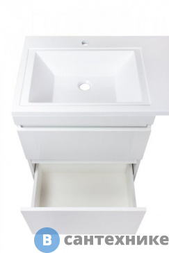 картинка Тумба под раковину Style line Даллас 110, Люкс белая, напольная PLUS, ЭМАЛЬ (2000949237008)