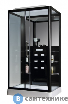 картинка Душевая кабина Loranto CS 129 3A L 90*150*215 см чёрная (левая)