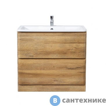 картинка Тумба под раковину BelBagno 80 см ALBANO-800-2C-PIA-RR напольная с двумя выкатными ящиками Rovere Rustico