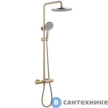 картинка Душевая стойка ABBER Thermostat AF8516G с термостатом и изливом, золото матовое