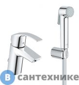 Смеситель Grohe Eurosmart 23124002 для раковины с цеп. и гиг. душ.