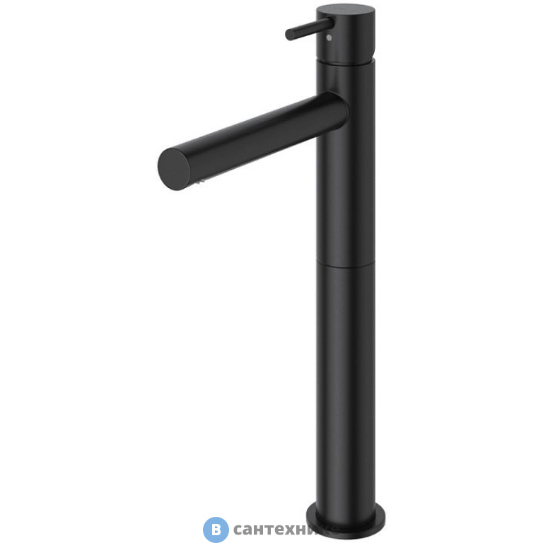 Смеситель Cezares LEAF-LC1-L-NOP для накладной раковины однорычажный, с донным клапаном, Чёрный матовый