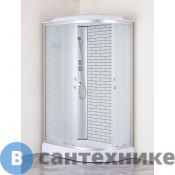 Душевая кабина Loranto CS-66120-13L FW 120*80*215 белый кирпичный узор, матовое стекло, профиль хром