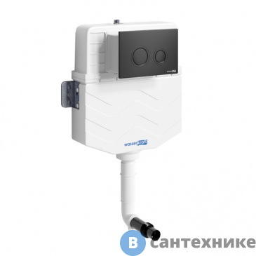 картинка Встраиваемый смывной бачок WasserKRAFT Aller 10TLT.031.ME.MB01, кнопка смыва (чёрная матовая)