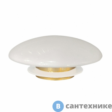 картинка Накладка на слив для раковины ABBER AC0014 белая, керамика