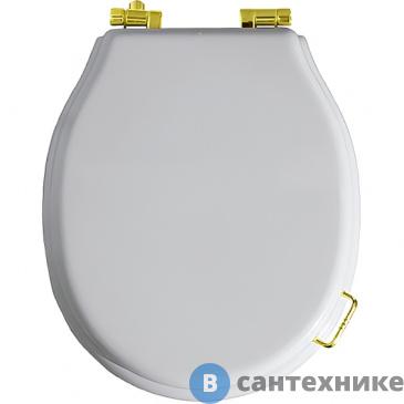 картинка Сиденье SIMAS Lante для унитаза, с ручкой, белый/золото (микролифт) (LA007bi/oro)