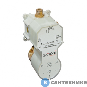 картинка Универсальная монтажная коробка Gattoni GBOX под встраиваемый смеситель для душа на 2-5 источников, входы 1/2", хром (SC0500000)