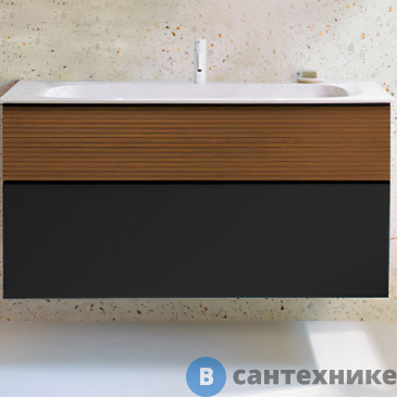 картинка Тумба Burgbad Fiumo с раковиной с 1 отв под смес. 1220х490х610 мм , верхний ящик в цвете FOT52, нижний ящик и база цвет F3958, ручка G0200 (SFXN122F3958FOT52G0200C0001*1)