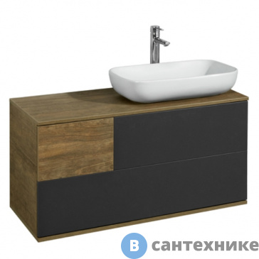 картинка Тумба под раковину Акватон Терра 105 Дуб Кантри/Антрацит (1A246901TEKA0)