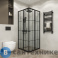 картинка Душевое ограждение Niagara Eco NG-1009-14QKL (90х90х190) квадрат, раздвижное, черный, стекло клетка 