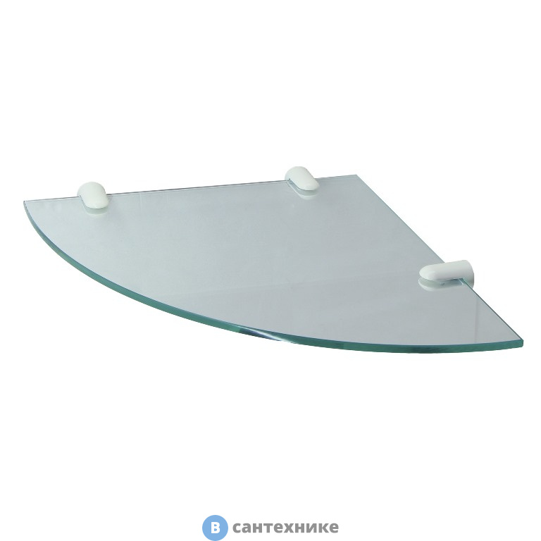 Полка WasserKRAFT K-533 WHITE стеклянная угловая