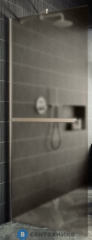 Душевая перегородка в профиле MaybahGlass 1950*790 Стекло 8 мм Бронза матовая +Полотенцесушитель (MGD-728-5ш)