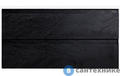 картинка Тумба под раковину Cezares MOLVENO 46 подвесная с двумя выкатными ящиками, Nero, 1000x460x500 (MOLVENO 46-100-2C-SO-NR)