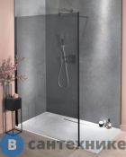 Ограждение Jacob Delafon CONTRA E22W140-BLV фиксированное, затемненное серое стекло, черный профиль /140х200/