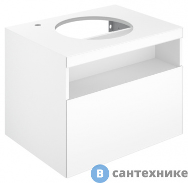 картинка Тумба под раковину Keuco STAGELINE 1 ящ., без подсв., со столеш., смес L, 650x550x490 мм, к/ф: белый (32854300000)
