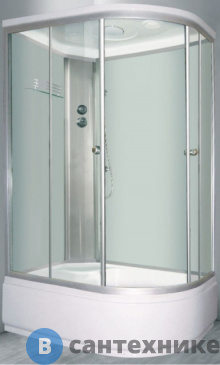 картинка Душевая кабина Aquarius SWT-1906 L высокий поддон 120*80*210 матовое  стекло, проф. серебро
