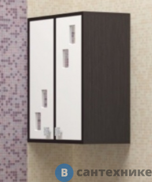 картинка Шкаф MDW Бирюса навесной вертикальный 500 белый-венге /2237/