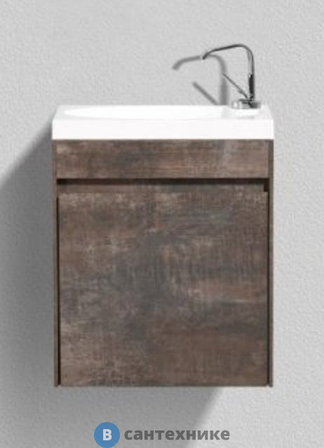 Тумба под раковину BelBagno 45 см PIETRA MINI-460-1A-SO-PT-L подвесная с одной дверкой, Stone